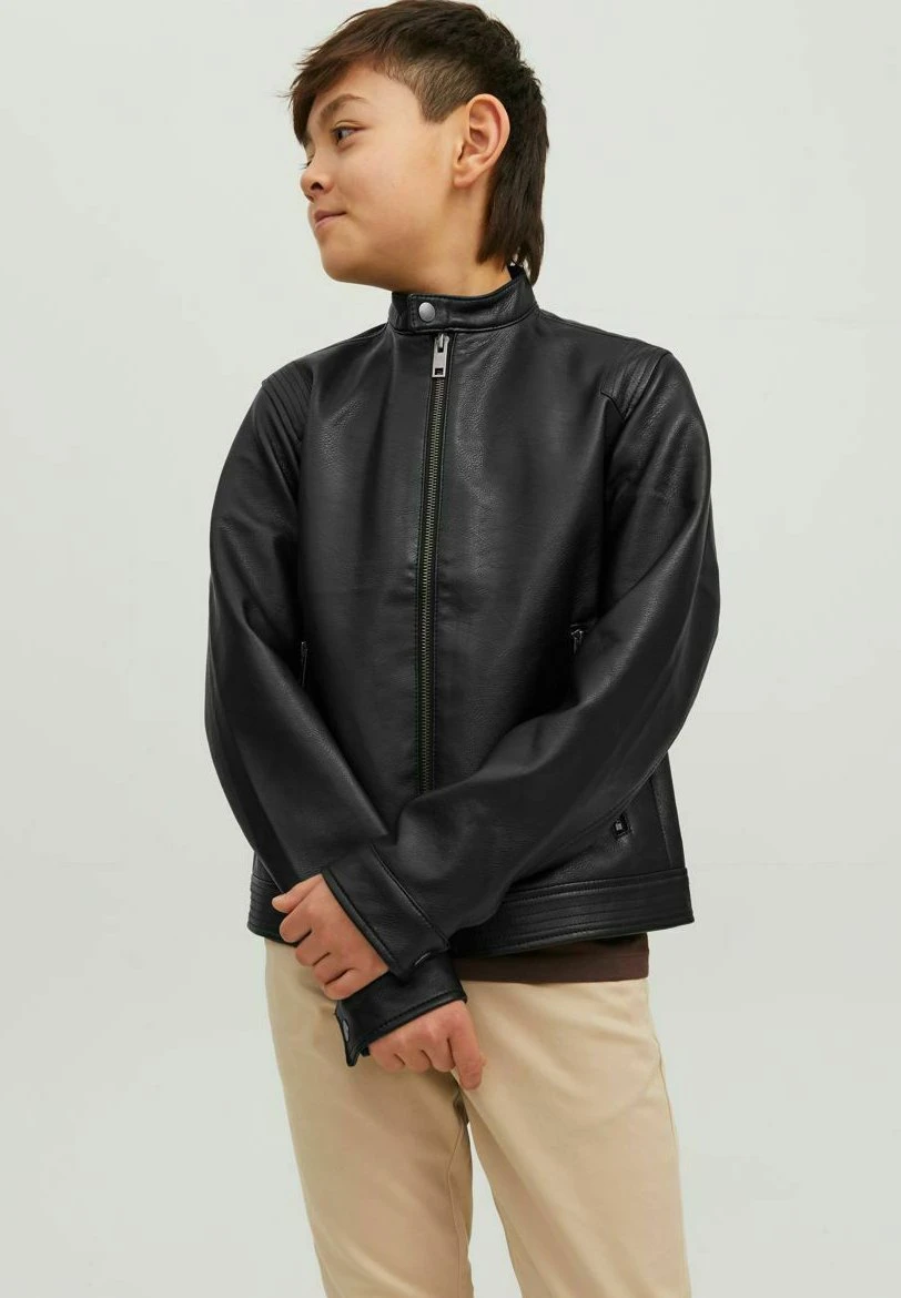 Jack & Jones Junior Imitatieleren Jas - Black 2 Jack & Jones Junior Imitatieleren Jas - Black - Afbeelding 2