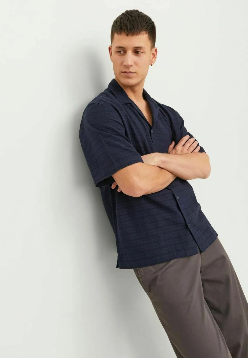 JACK&JONES Premium Kurzarm Strukturiertes Freizeit - Overhemd - Night Sky 6 JACK&JONES Premium Kurzarm Strukturiertes Freizeit - Overhemd - Night Sky - Afbeelding 6