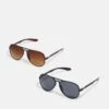 Jack & Jones Jacaviatas Sunglasses 2 Pack - Zonnebril - Black/Brown