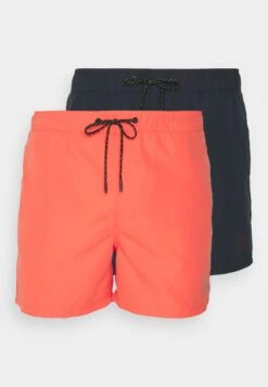 Jack & Jones Jpstfiji Jjswim Solid 2 Pack - Zwemshorts - Navy Blazer/Navy Blazer/Hot Coral -Jack & Jones 08da35f7f590410e99971a4d6cf94b6b