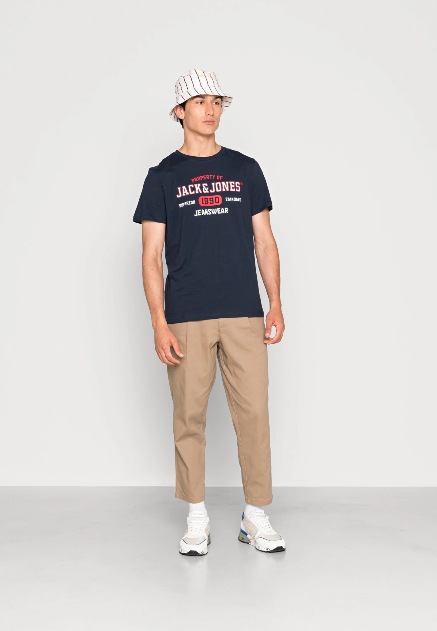 Jack & Jones Jjstamp Tee Crew Neck 3 Pack - T-Shirt Print - Black/White/Navy Blazer 1 Jack & Jones Jjstamp Tee Crew Neck 3 Pack - T-Shirt Print - Black/White/Navy Blazer