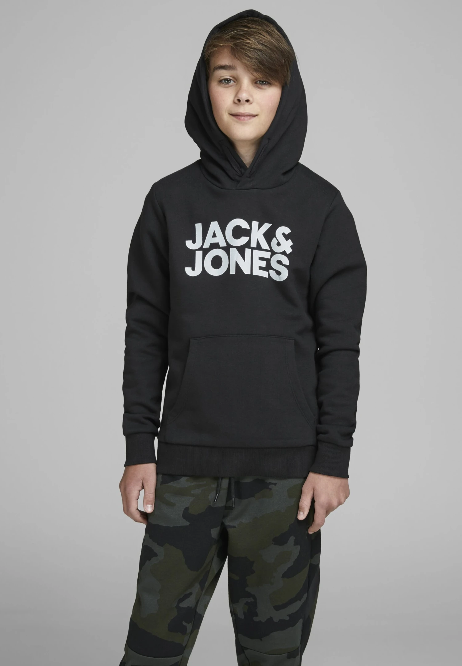 Jack & Jones Junior Jjecorp Logo- Hoodie - Black 2 Jack & Jones Junior Jjecorp Logo- Hoodie - Black - Afbeelding 2