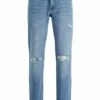 Jack & Jones Junior Regular Fit Jungen Clark Original Mf 0 - Straight Leg Jeans - Blue Denim