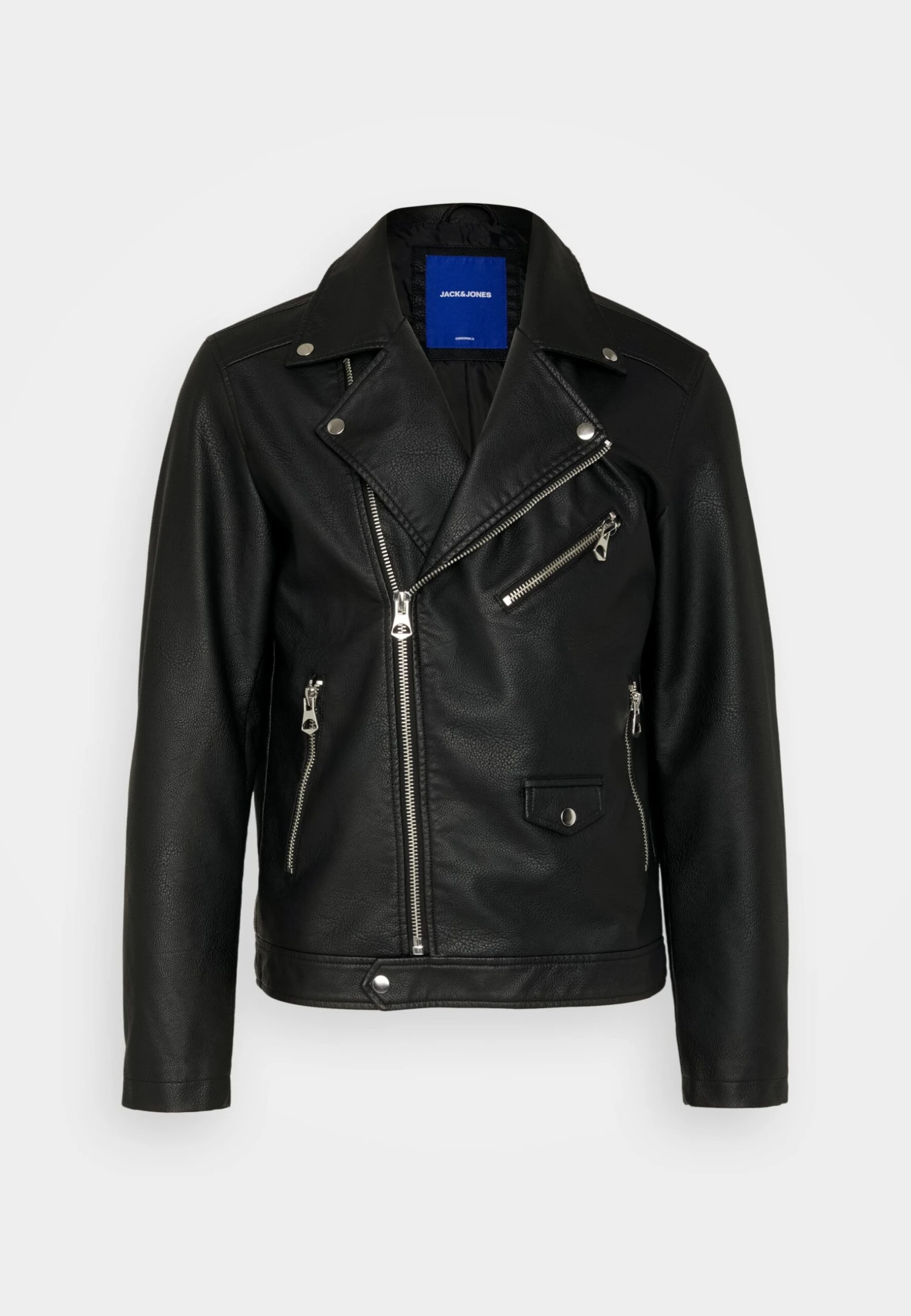Jack & Jones Jorflores Biker Jacket Unisex - Imitatieleren Jas - Black 5 Jack & Jones Jorflores Biker Jacket Unisex - Imitatieleren Jas - Black - Afbeelding 5