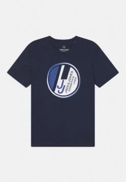 Jack & Jones Junior Jcobooster Tee Crew Neck Jnr - T-Shirt Print - Navy Blazer