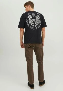 Jack & Jones Crew Neck - T-Shirt Print - Black