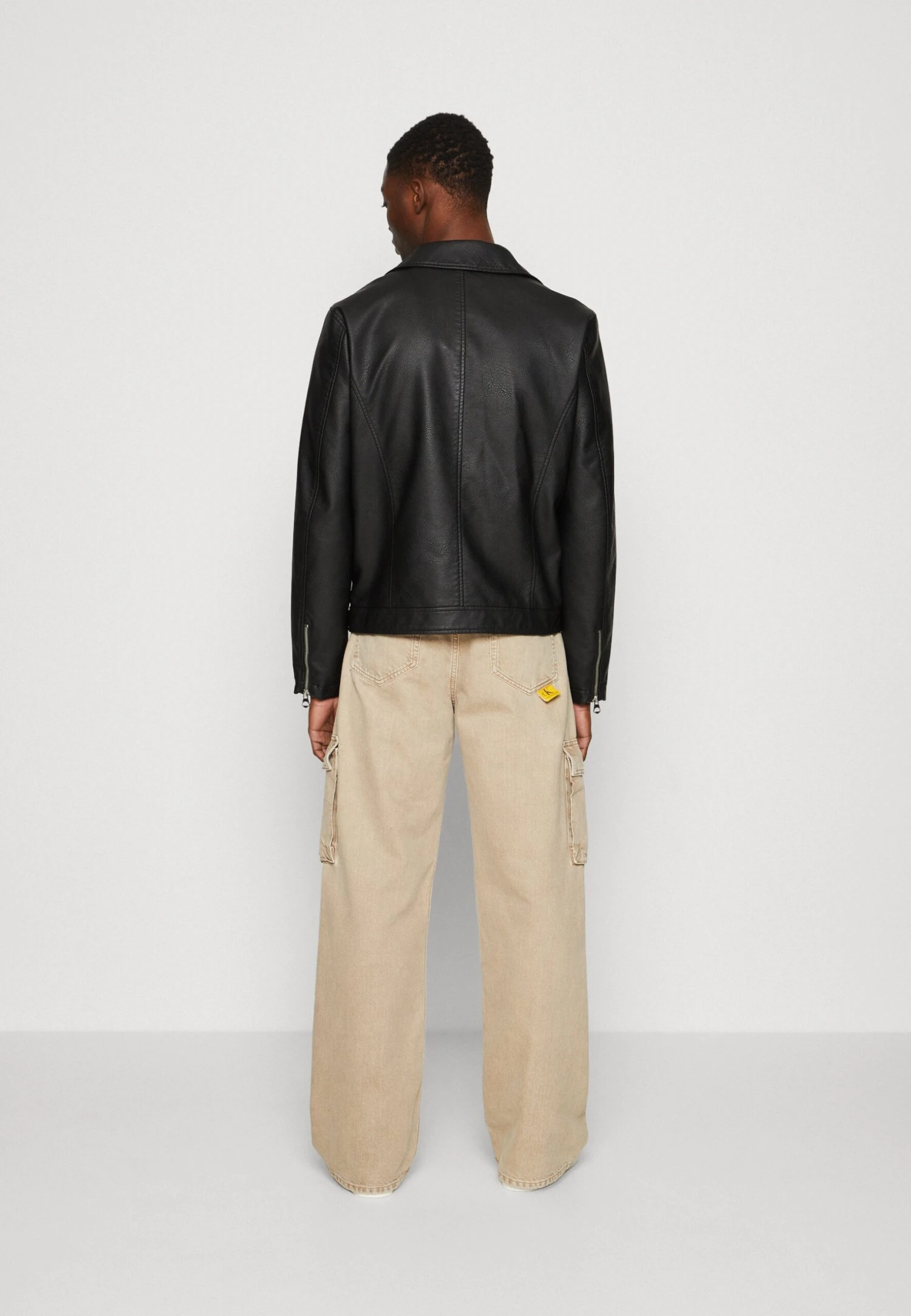 Jack & Jones Jorflores Biker Jacket Unisex - Imitatieleren Jas - Black 3 Jack & Jones Jorflores Biker Jacket Unisex - Imitatieleren Jas - Black - Afbeelding 3