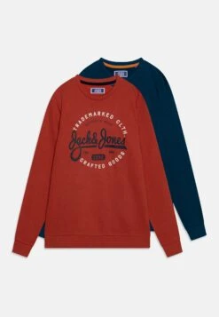 Jack & Jones Junior Jjmikk Crew Neck Jnr 2 Pack - Sweater - Sailor Blue/Cinnabar