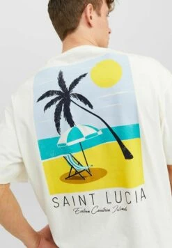 Jack & Jones JorholidaySs Crew Neck Ex2 23 - T-Shirt Print - Cloud Dancer -Jack & Jones 25a4752ef0944f0fa1aed692416b1efe