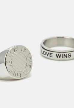 Jack & Jones Jaclove Is Love Unisex 2 Pack - Ring - Silver-Coloured Birch -Jack & Jones 279e543593fa4f4d81c37b2f393e3f55