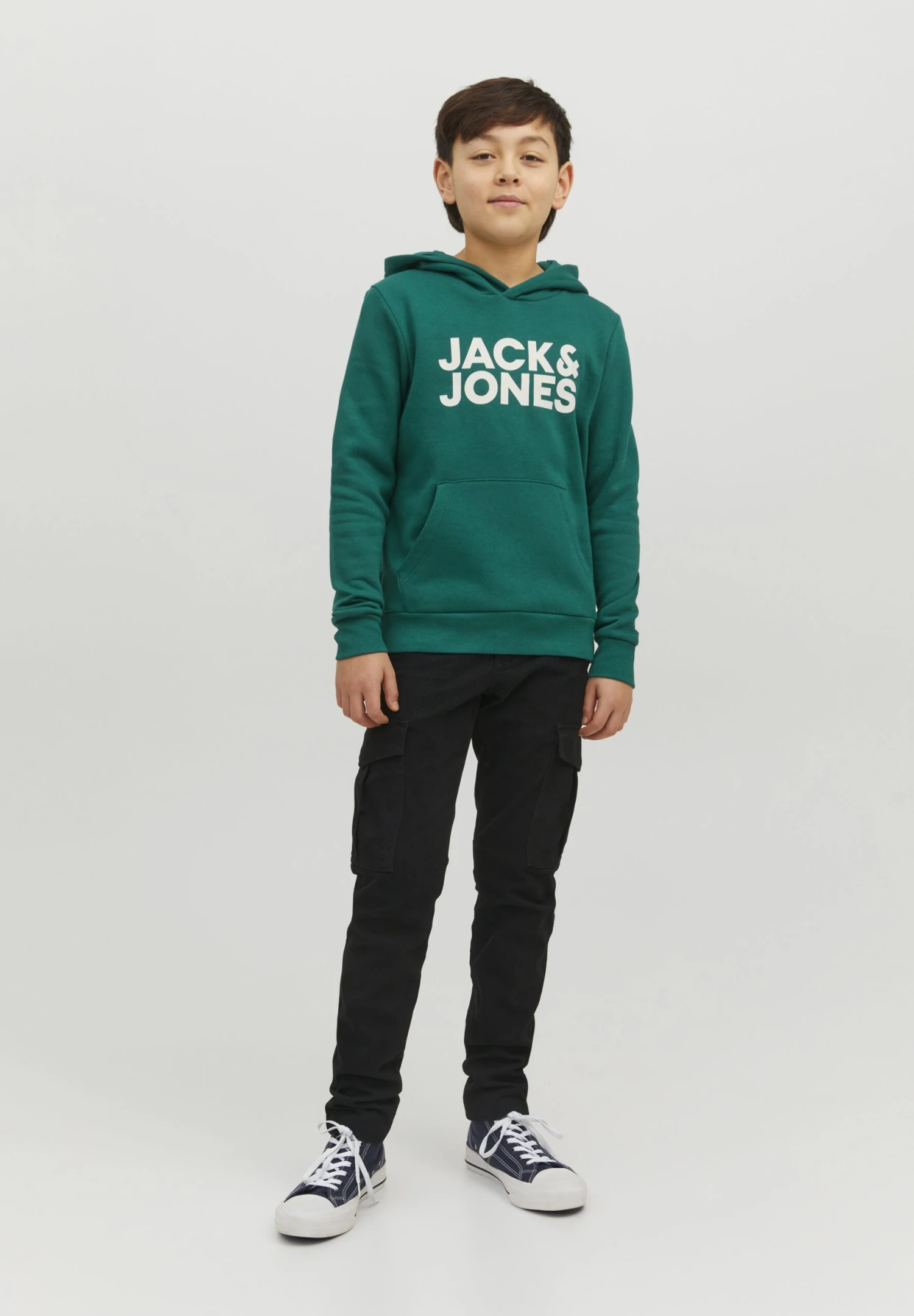 Jack & Jones Junior Jjecorp Logo- Hoodie - Green 1 Jack & Jones Junior Jjecorp Logo- Hoodie - Green