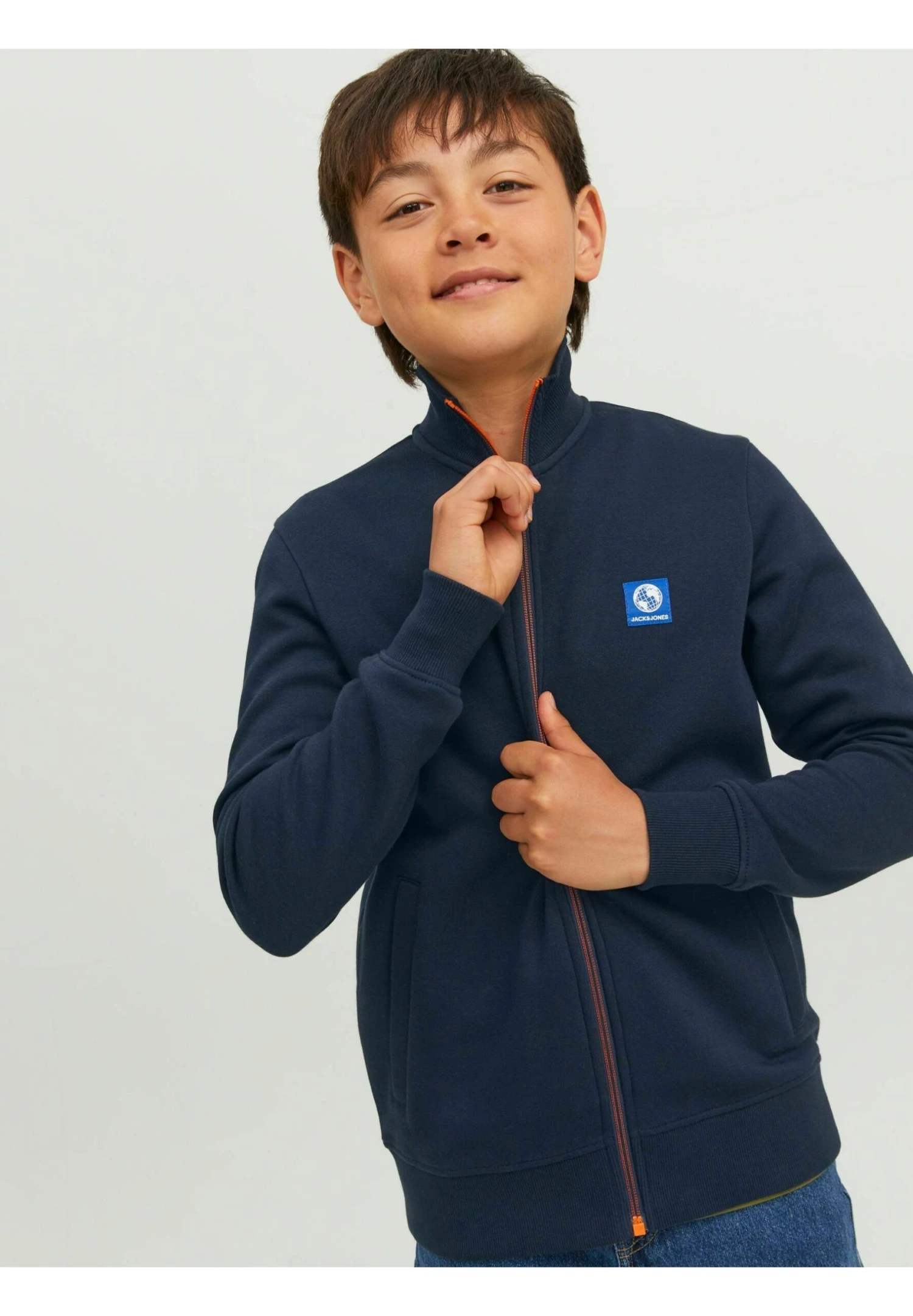Jack & Jones Junior High Neck - Sweater Met Rits - Navy Blazer 4 Jack & Jones Junior High Neck - Sweater Met Rits - Navy Blazer - Afbeelding 4
