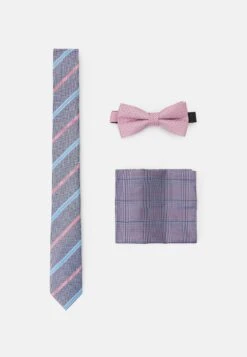 Jack & Jones Jacrilo Summer Giftbox Set Unisex - Vlinderdas - Prism Pink Detail:Tie - Hankie W. Checks - Bowtie