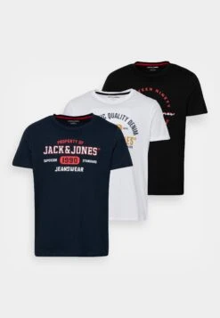 Jack & Jones Jjstamp Tee Crew Neck 3 Pack - T-Shirt Print - Black/White/Navy Blazer 12 Jack & Jones Jjstamp Tee Crew Neck 3 Pack - T-Shirt Print - Black/White/Navy Blazer -Jack & Jones 3739fb7fefb5493baa48b555e2384e5d