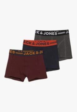 Jack & Jones Junior Jaclichfield Trunks Junior 3 Pack - Onderbroeken - Dark Grey Melange/Burgundy/Navy Blazer