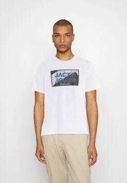 Jack & Jones Jcologan Crew Neck - T-Shirt Print - White