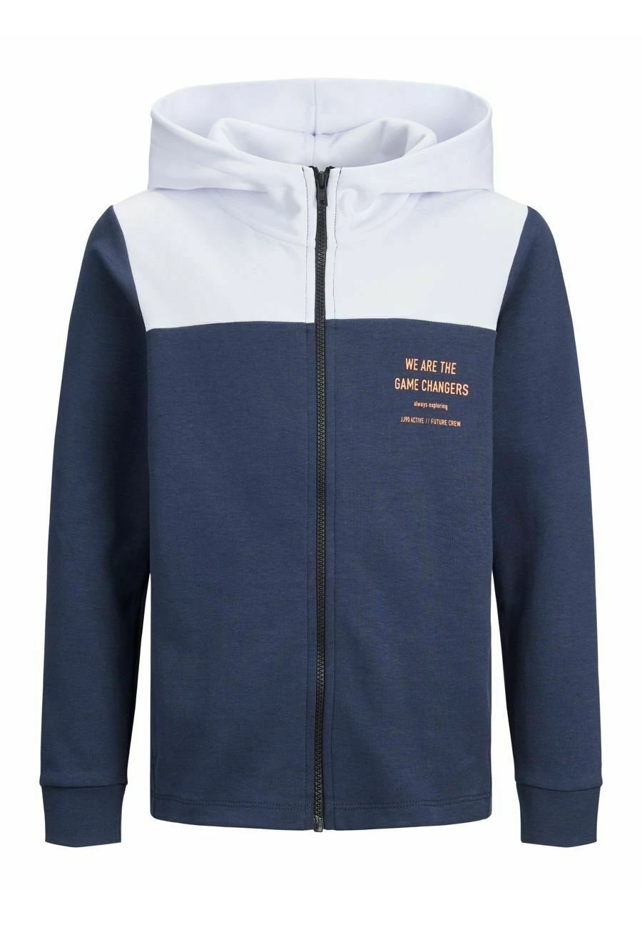 Jack & Jones Junior Hoodie Mit Reissverschluss- Sweater Met Rits - Navy Blazer 1 Jack & Jones Junior Hoodie Mit Reissverschluss- Sweater Met Rits - Navy Blazer