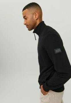 Jack & Jones High Neck - Sweater Met Rits - Black -Jack & Jones 3c4ec4d771f34ad7a9184b734bd82193