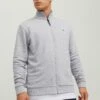 Jack & Jones Jcologan Zip High Neck Ss23 Sn - Sweater Met Rits - Light Grey Melange