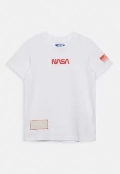 Jack & Jones Junior Jconasa Logo Tee Crew Neck- T-Shirt Print - White
