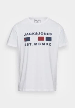 Jack & Jones Jcofreddie Tee Crew Neck- T-Shirt Print - White