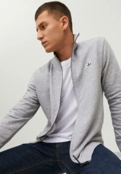 Jack & Jones Jcologan Zip High Neck Ss23 Sn - Sweater Met Rits - Light Grey Melange -Jack & Jones 435148d5ec554b15820f59ba1d92c75d