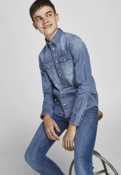 Jack & Jones Junior Jewestern Sheridan - Overhemd - Medium Blue Denim -Jack & Jones 48bc0daeba174add96c1a077697259ee