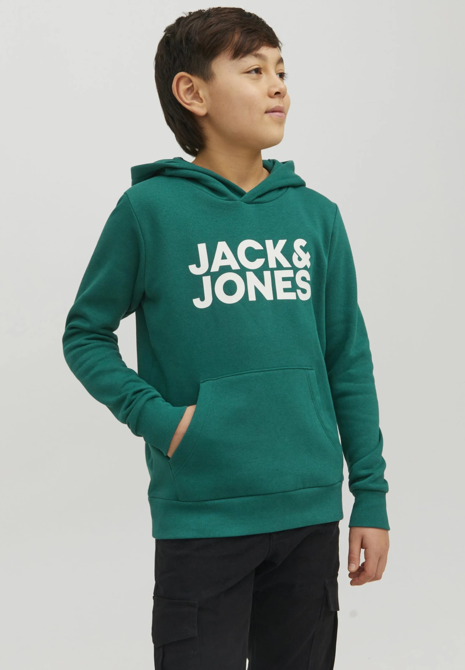 Jack & Jones Junior Jjecorp Logo- Hoodie - Green 2 Jack & Jones Junior Jjecorp Logo- Hoodie - Green - Afbeelding 2
