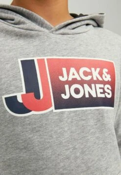 Jack & Jones Junior Jcologan Ss Sn Jnr - Hoodie - Light Grey Melange -Jack & Jones 5600800b285d44c88ab8679ec43b806f
