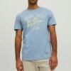 JACK&JONES Premium Crew Neck - T-Shirt Print - Faded Denim