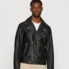 Jack & Jones Jorflores Biker Jacket Unisex - Imitatieleren Jas - Black