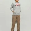 Jack & Jones Junior Jcologan Ss Sn Jnr - Hoodie - Light Grey Melange