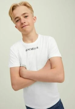 Jack & Jones Junior T-Shirt Print - Off-White -Jack & Jones 637a93a8aa0f4987b3e3bc5e00703a65