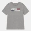 Jack & Jones Junior Logo Ss O-Neck Noos- T-Shirt Print - Light Grey Melange