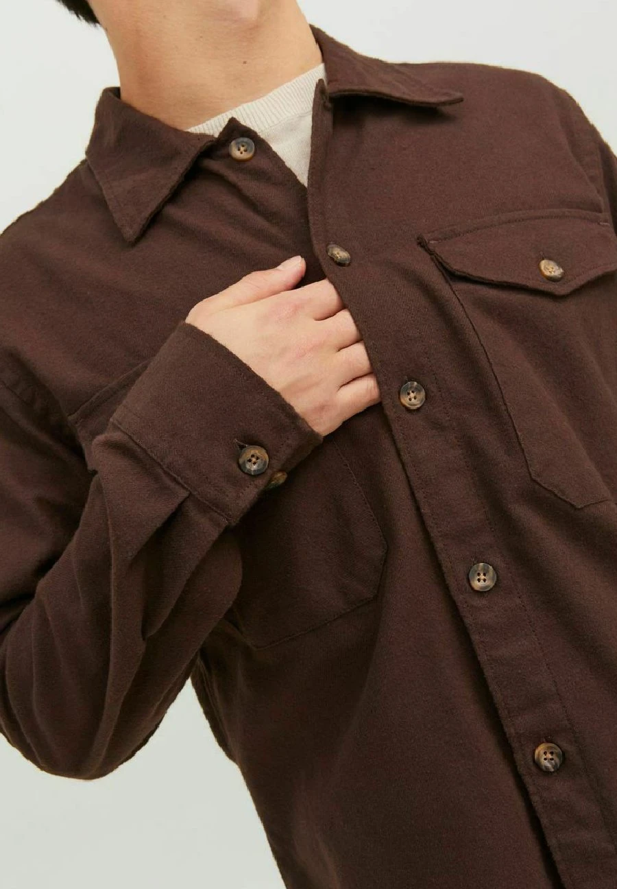 Jack & Jones Jjeeddie Ls Noos - Overhemd - Seal Brown 4 Jack & Jones Jjeeddie Ls Noos - Overhemd - Seal Brown - Afbeelding 4