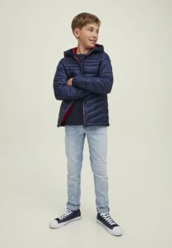 Jack & Jones Junior Jjehero Puffer Hood - Winterjas - Navy Blazer