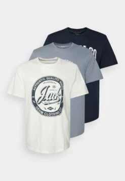 Jack & Jones Jjejeans Tee O Neck 3 Pack - T-Shirt Print - Flint Stone/Cloud/Navy 12 Jack & Jones Jjejeans Tee O Neck 3 Pack - T-Shirt Print - Flint Stone/Cloud/Navy -Jack & Jones 73542c13009a4257a3918e9788b8efee