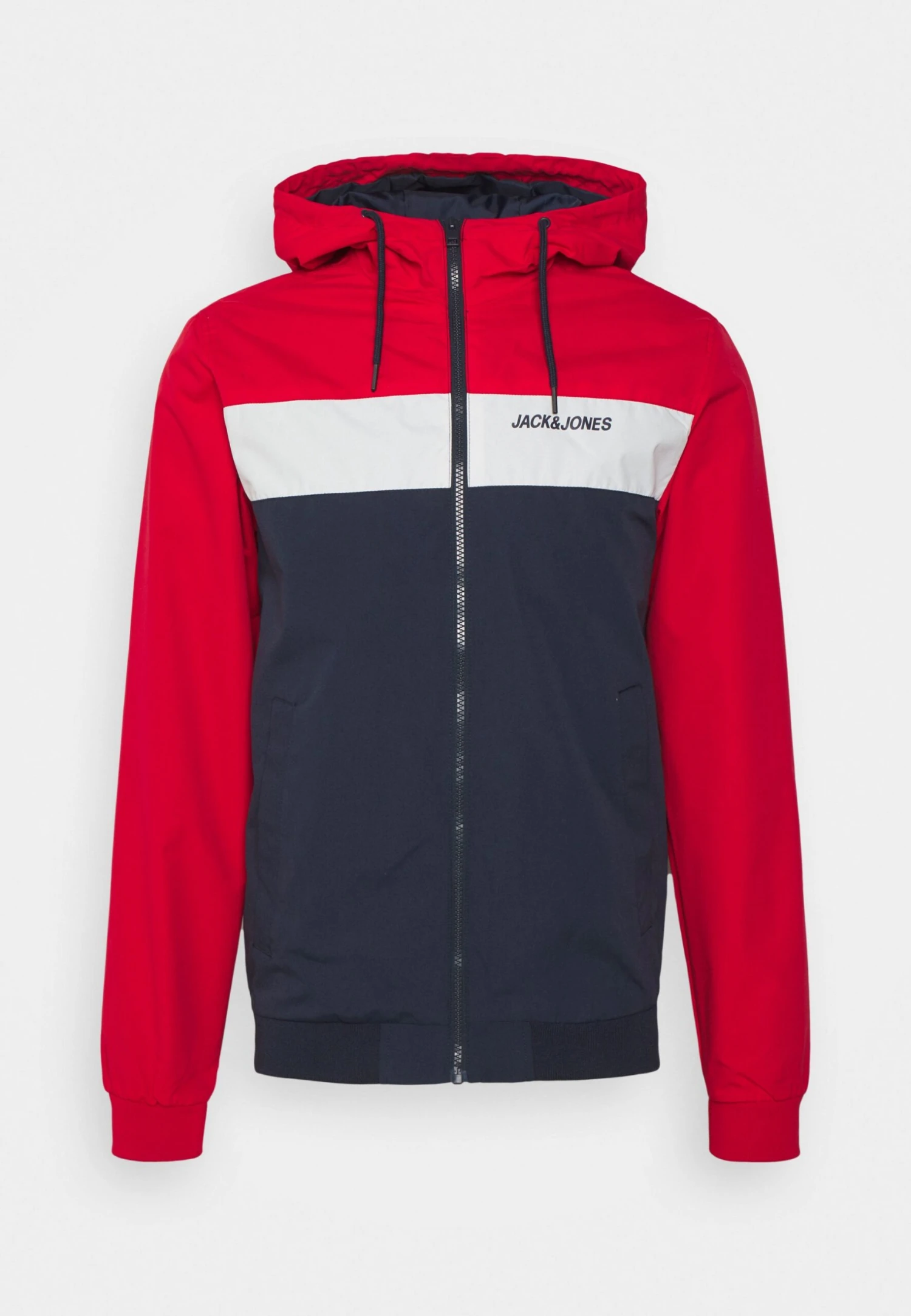 Jack & Jones Jjerush Blocking Hood - Lichte Jas - True Red 1 Jack & Jones Jjerush Blocking Hood - Lichte Jas - True Red