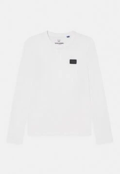 Jack & Jones Junior Jcoclassic Waffle Badge Tee- Longsleeve - White