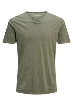 Jack & Jones Jjesplit NeckSs Noos - T-Shirt Basic - Dusky Green -Jack & Jones 7f0bb98be1bb488e8755cfc1c4af5b73