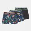 Jack & Jones Junior Flower Trunks Jr 3 Pack - Onderbroeken - Black/Barbadoes Cherry/Maritime Blue