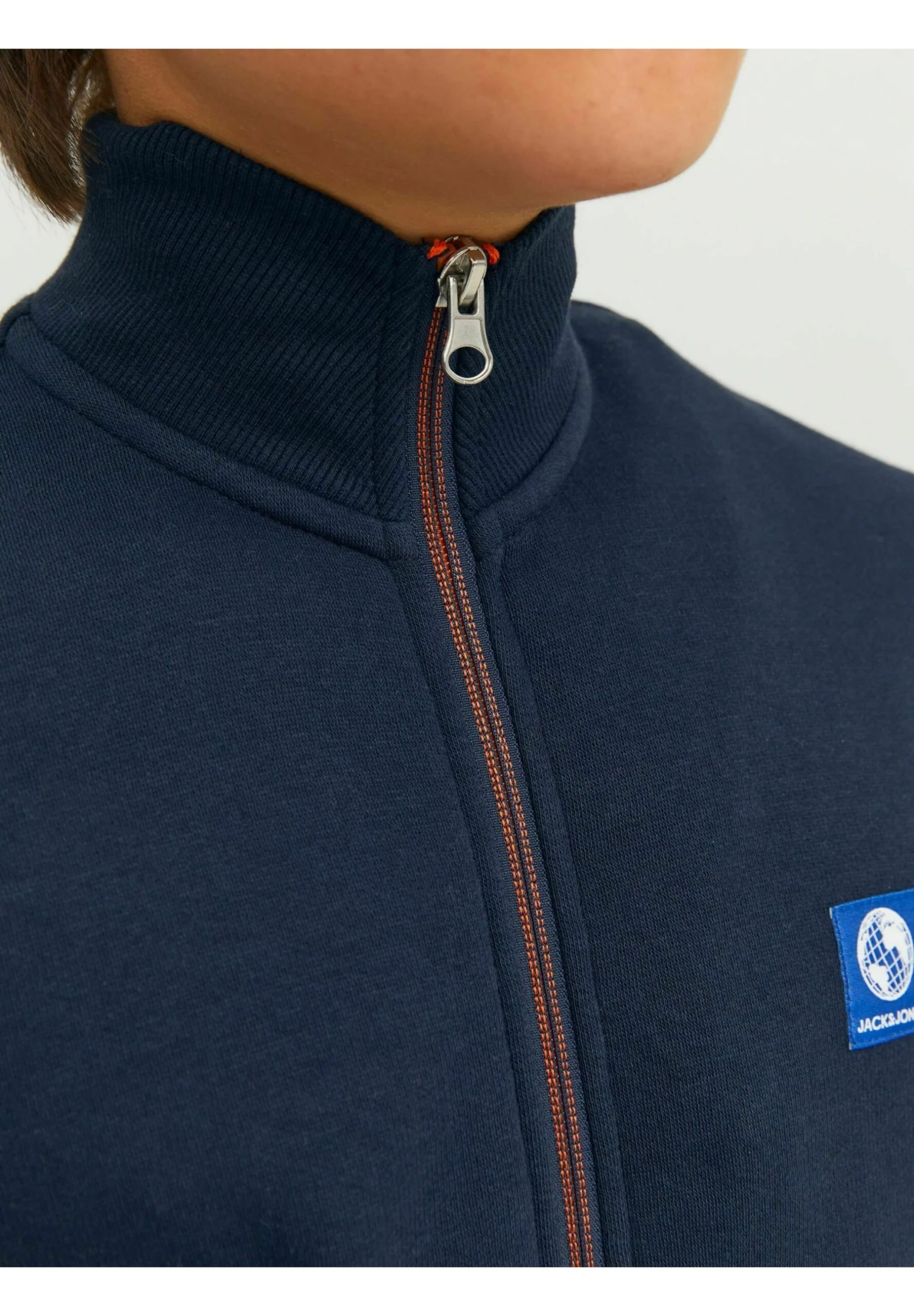 Jack & Jones Junior High Neck - Sweater Met Rits - Navy Blazer 5 Jack & Jones Junior High Neck - Sweater Met Rits - Navy Blazer - Afbeelding 5