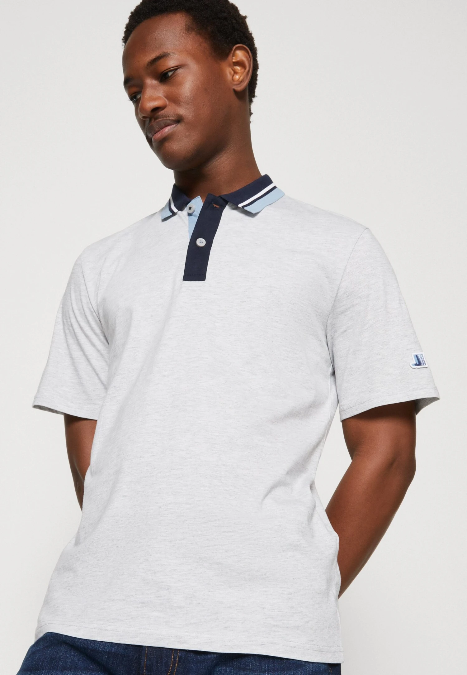 Jack & Jones Jcologan - Poloshirt - Light Grey Melange 4 Jack & Jones Jcologan - Poloshirt - Light Grey Melange - Afbeelding 4