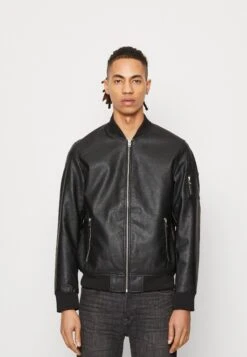 Jack & Jones Jjrocky Bomber - Imitatieleren Jas - Black