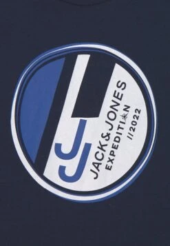 Jack & Jones Junior Jcobooster Tee Crew Neck Jnr - T-Shirt Print - Navy Blazer -Jack & Jones 8c3426f14a6d4f10aca716fa3086c070
