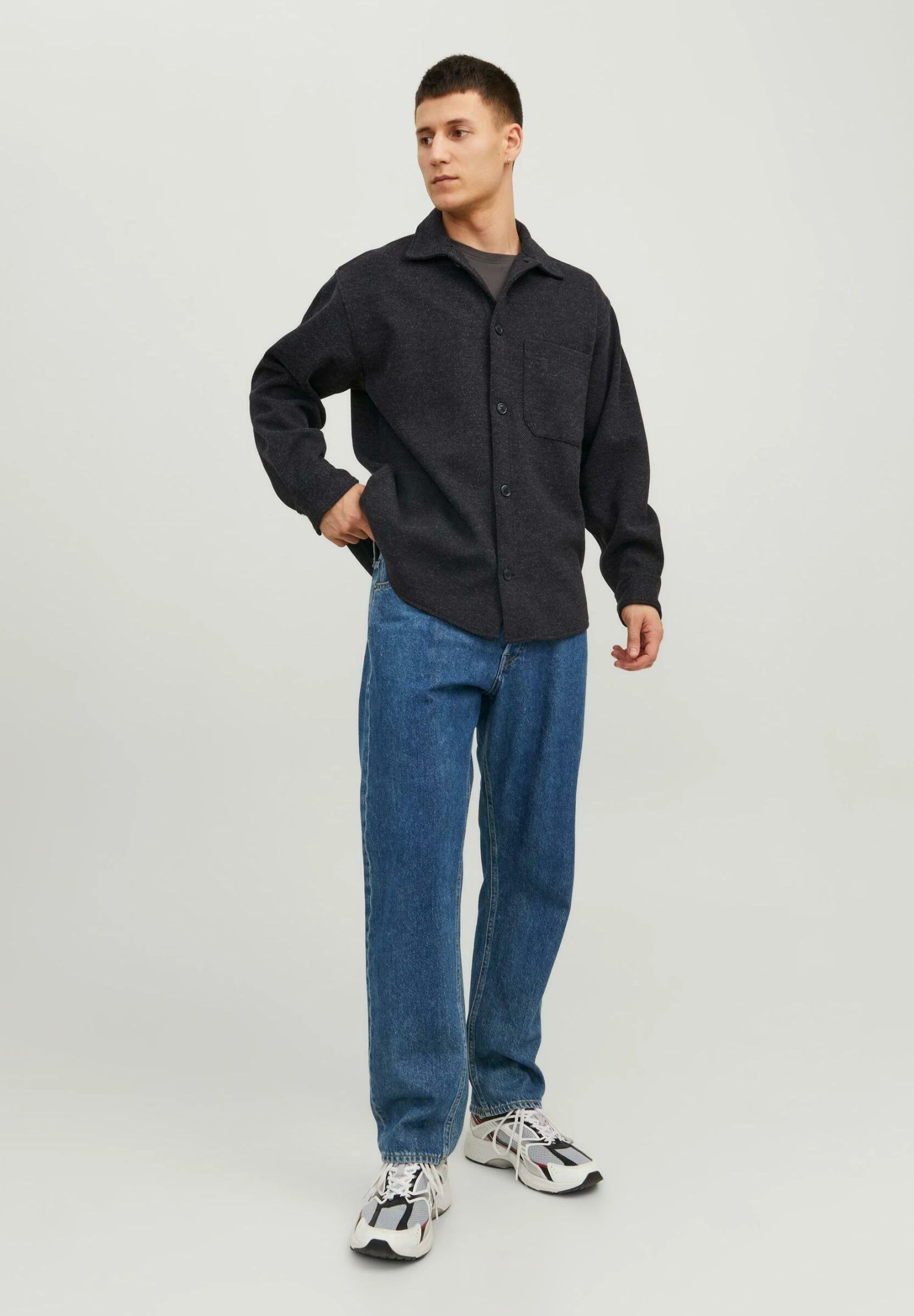 Jack & Jones Jorzac Melange Ls - Lichte Jas - Black 2 Jack & Jones Jorzac Melange Ls - Lichte Jas - Black - Afbeelding 2