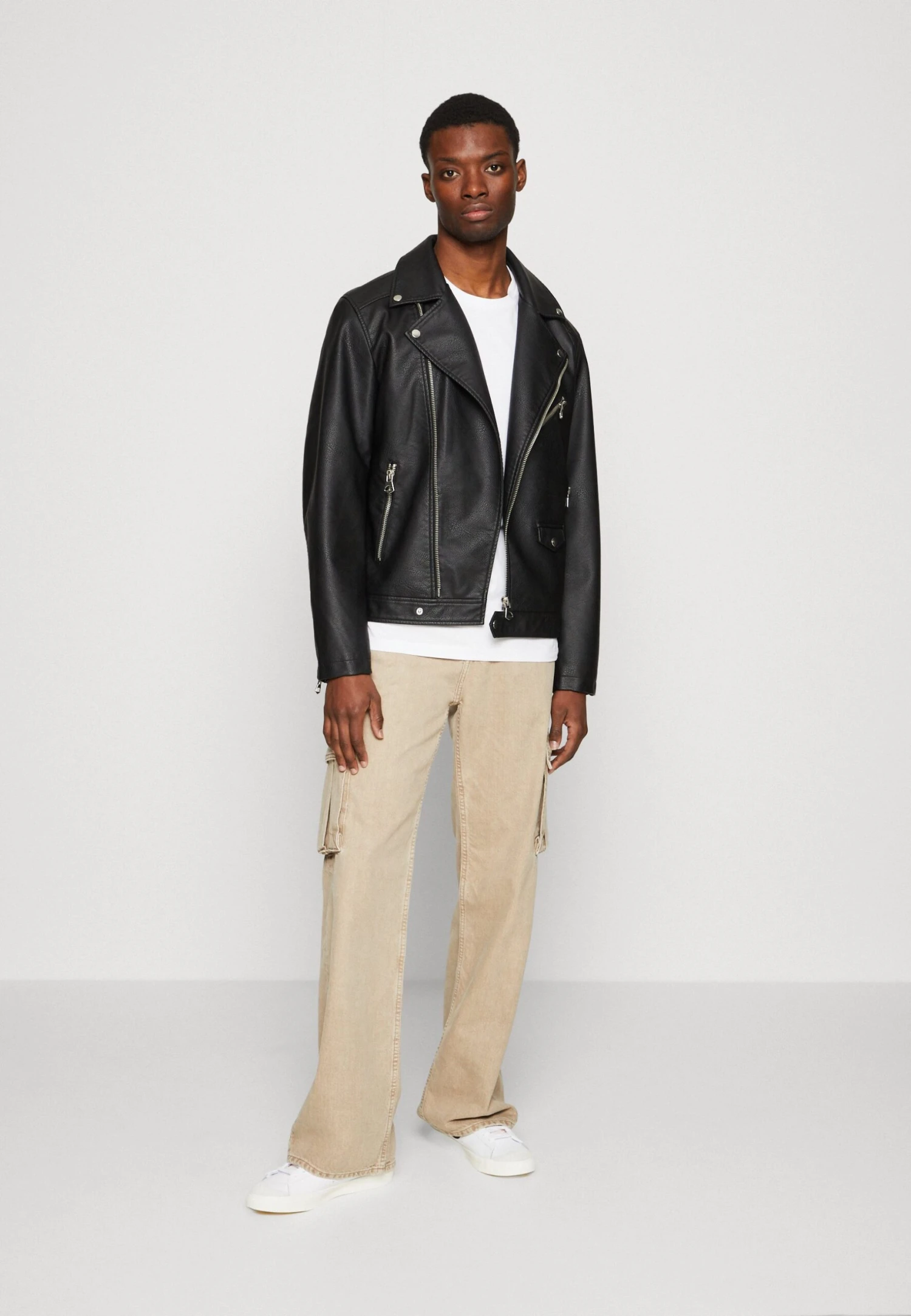 Jack & Jones Jorflores Biker Jacket Unisex - Imitatieleren Jas - Black 2 Jack & Jones Jorflores Biker Jacket Unisex - Imitatieleren Jas - Black - Afbeelding 2