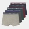 Jack & Jones Junior Jacoliver Jr 5 Pack - Onderbroeken - Dark Green Melange/Sea Moss/Port Royale/Navy Blazer/Lgm