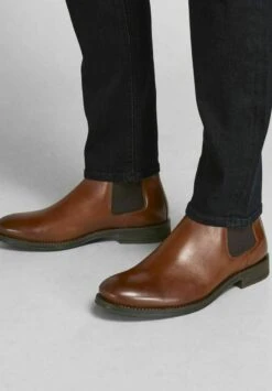 Jack & Jones Jfwargo Leather Chelsea Ln - Korte Laarzen - Cognac -Jack & Jones 92aa22b01cce4aa8ba3e20580391ec72