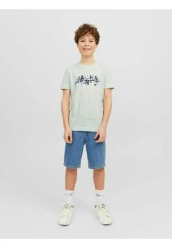 Jack & Jones Junior Logo - T-Shirt Print - Pale Blue